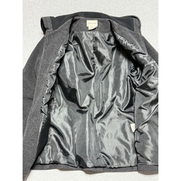 St Johns Bay Womens Charcoal Gray Wool Blend Hooded Zip Jacket Medium - Picture 11 of 12